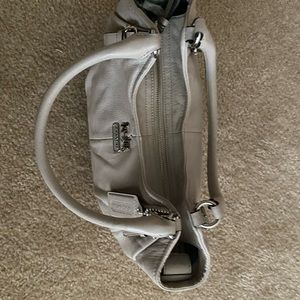 Coach tote - off grey great room inside. Soft leather. Like new